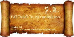 Fábián Mirandolina névjegykártya